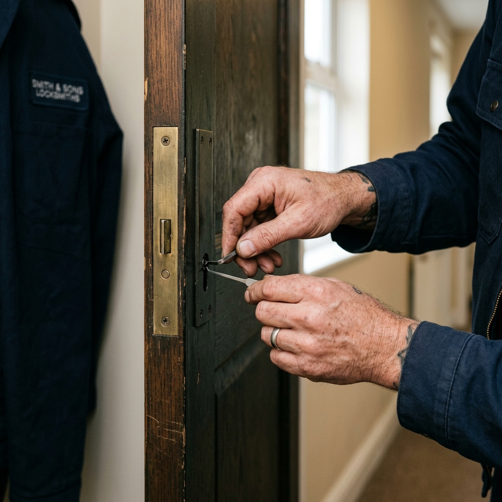 Chaveiro a abrir porta de apartamento em Porto