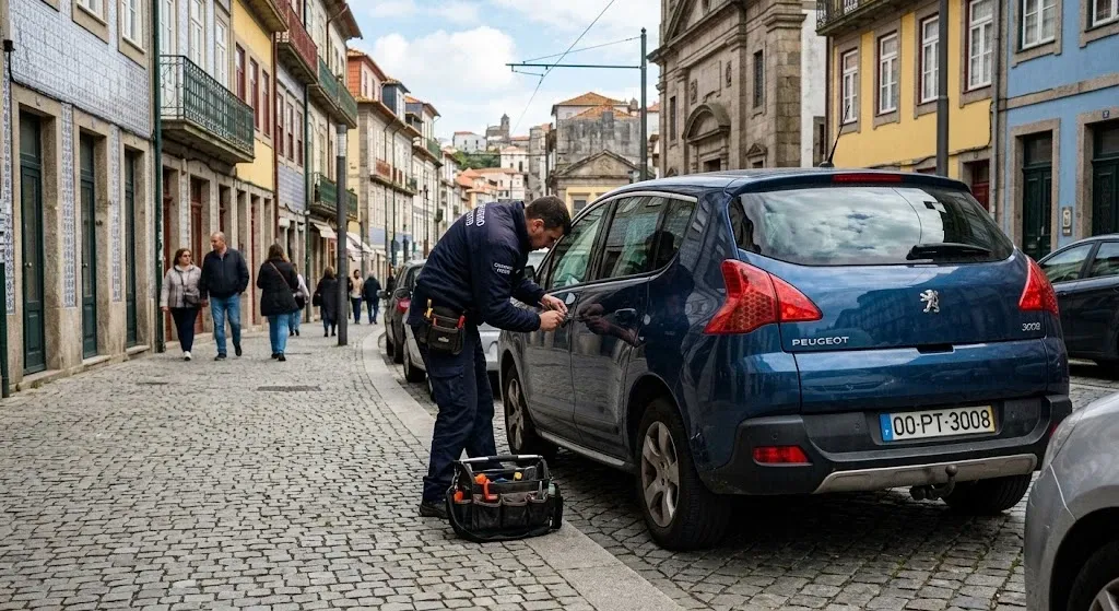 Chaveiro a abrir viatura no Porto